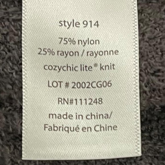 Barefoot Dreams Grey Cozychic Lite Scoop Neck Holes Sweatshirt NEW WITH TAGS - Picture 6 of 7